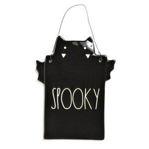 NWT RAE DUNN Ceramic Spooky Bat Wall Plaque Halloween Decor